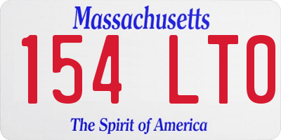 MA license plate 154LT0