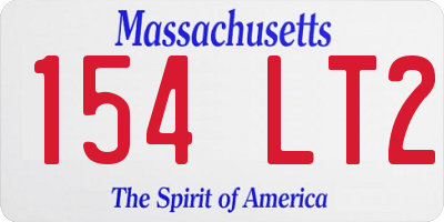 MA license plate 154LT2