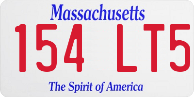 MA license plate 154LT5