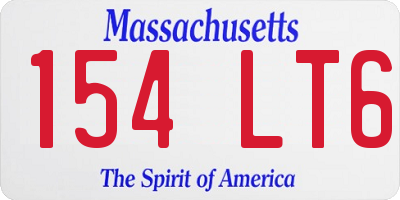MA license plate 154LT6