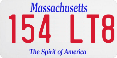 MA license plate 154LT8