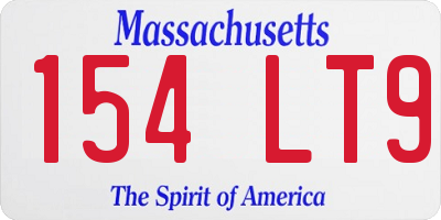 MA license plate 154LT9