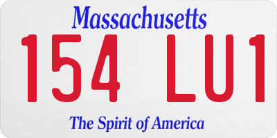 MA license plate 154LU1
