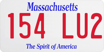 MA license plate 154LU2