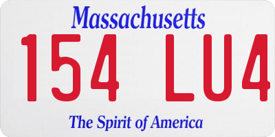 MA license plate 154LU4