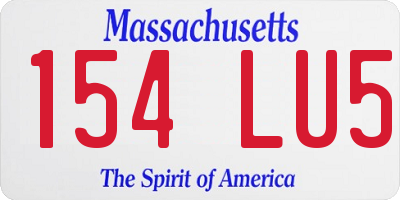 MA license plate 154LU5