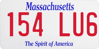 MA license plate 154LU6