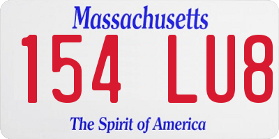 MA license plate 154LU8