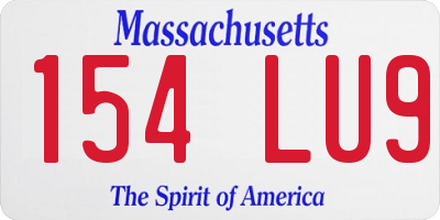 MA license plate 154LU9