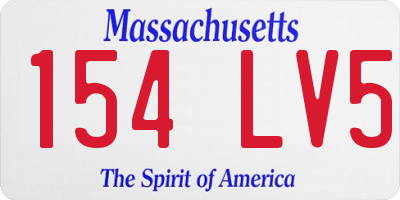 MA license plate 154LV5