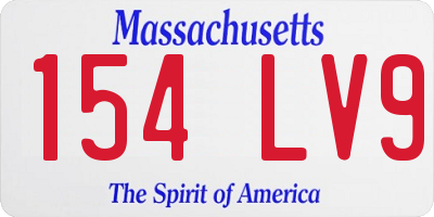 MA license plate 154LV9
