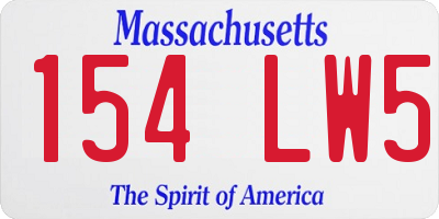 MA license plate 154LW5