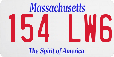 MA license plate 154LW6
