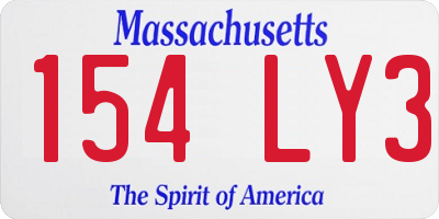 MA license plate 154LY3