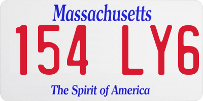 MA license plate 154LY6