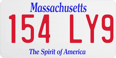MA license plate 154LY9