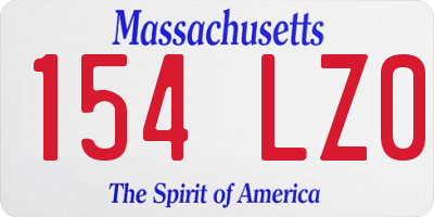 MA license plate 154LZ0