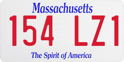 MA license plate 154LZ1