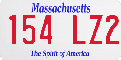 MA license plate 154LZ2