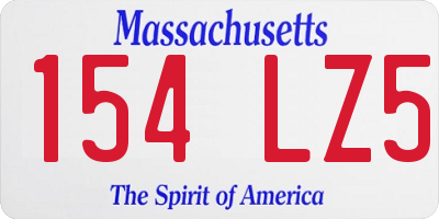 MA license plate 154LZ5