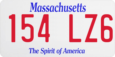 MA license plate 154LZ6
