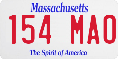 MA license plate 154MA0