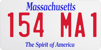 MA license plate 154MA1
