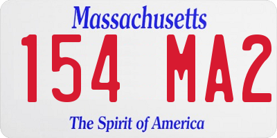 MA license plate 154MA2