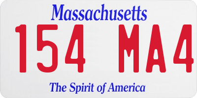 MA license plate 154MA4