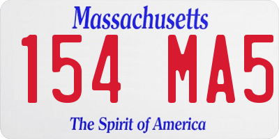 MA license plate 154MA5
