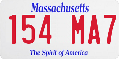 MA license plate 154MA7