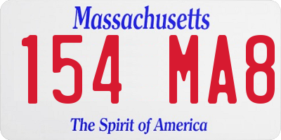 MA license plate 154MA8