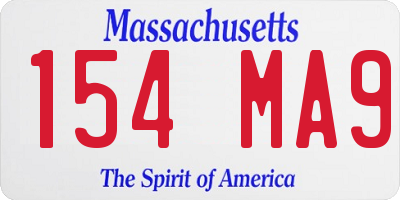 MA license plate 154MA9