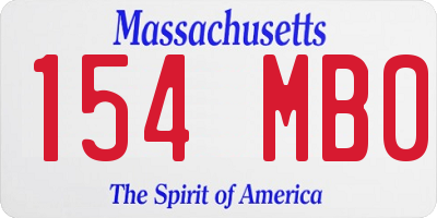 MA license plate 154MB0