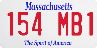 MA license plate 154MB1