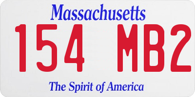 MA license plate 154MB2