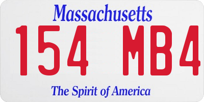 MA license plate 154MB4