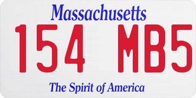 MA license plate 154MB5