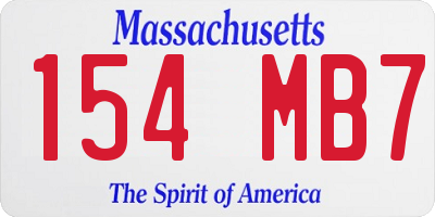 MA license plate 154MB7