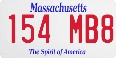 MA license plate 154MB8