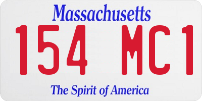 MA license plate 154MC1