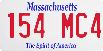 MA license plate 154MC4