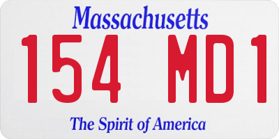 MA license plate 154MD1