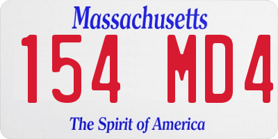 MA license plate 154MD4