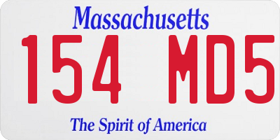 MA license plate 154MD5