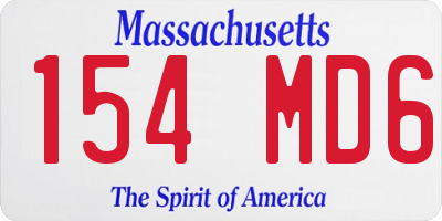 MA license plate 154MD6
