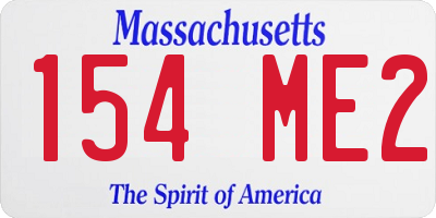 MA license plate 154ME2