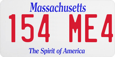 MA license plate 154ME4