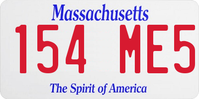 MA license plate 154ME5