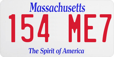 MA license plate 154ME7